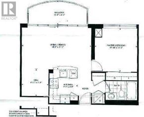Toronto (Willowdale East) condo for rent - A black and white floor plan of a house with a realtor logo in the corner.