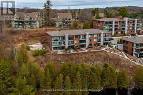 Huntsville (Chaffey) condo for rent - A bird's eye view of a residential area with multiple buildings.