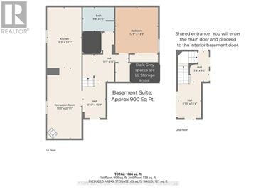 Barrie (Allandale Heights) apartment for rent - A floor plan for a home with a basement suite.