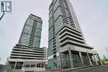 Toronto (Bendale) condo for rent - Two tall buildings with glass windows and balconies are shown in the image.