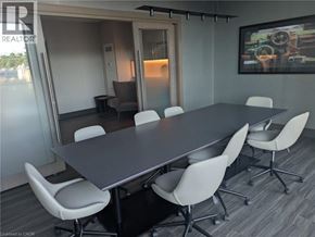 Hamilton condo for rent - A conference room with a long table and chairs.