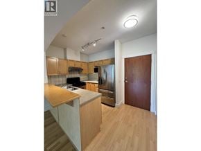 Vancouver apartment for rent - A kitchen with wooden cabinets and a counter top.