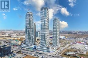 Vaughan (Vaughan Corporate Centre) condo for rent - Three tall buildings are under construction in a city.