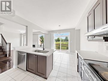 Markham (Wismer) apartment for rent - A modern kitchen with a sink and stove top oven.