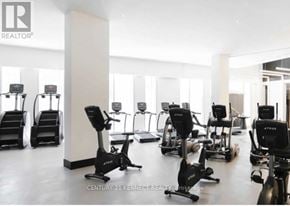 Vaughan (Concord) condo for rent - A gym with a variety of exercise equipment including treadmills, stationary bikes, and elliptical machines.