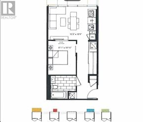 Toronto (Church-Yonge Corridor) condo for rent - A floor plan of a room with dimensions and furniture layout.