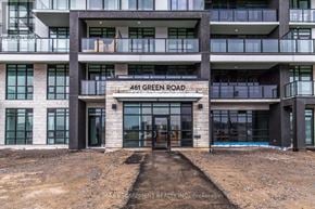 Hamilton (Lakeshore) condo for rent - The entrance to a building with the name 461 Green Road on it.