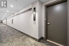 London East (East F) condo for rent - A hallway with a carpeted floor and doors on the left side.