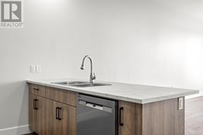 Charlottetown condo for rent - A modern kitchen with a sink and a dishwasher.