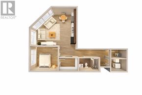Charlottetown condo for rent - A cutaway diagram of a house showing the layout of the rooms.