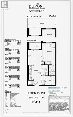 Toronto (Dovercourt-Wallace Emerson-Junction) condo for rent - A floor plan for the DuPont Residential Estate of Designation Schedule C1.