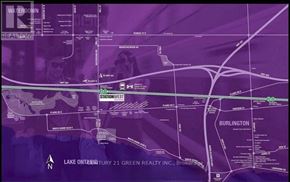 Burlington (Lasalle) condo for rent - A map of a city with streets and locations labeled.