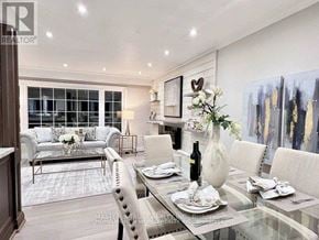 Whitchurch-Stouffville (Stouffville) apartment for rent - A dining room with a glass table and chairs.