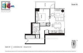 Toronto (Church-Yonge Corridor) condo for rent - A black and white image of a floor plan for Suite 05.