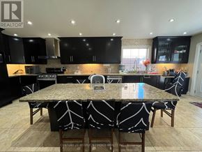 Brampton (Fletcher's Meadow) apartment for rent - A kitchen with a granite countertop and black cabinets.