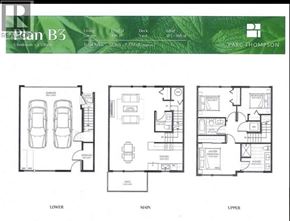 Richmond townhouse for rent - A floor plan for a three bedroom home is displayed.