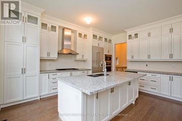 Toronto (Hillcrest Village) apartment for rent - A kitchen with white cabinets and a marble island.