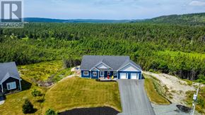 Torbay apartment for rent - A blue house with a grey roof is surrounded by greenery.