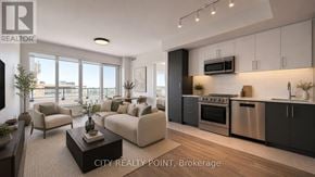 Toronto (Forest Hill North) condo for rent - A modern kitchen and living room with a City Realty Point Brokerage logo.