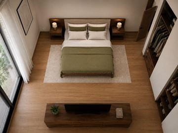 Gatineau (Gatineau) apartment for rent - A bedroom with a bed, nightstands, and a window.