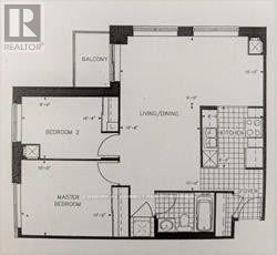 Richmond Hill (Langstaff) condo for rent - A black and white image of a floor plan for a realtor.