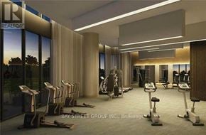 Toronto (Thorncliffe Park) condo for rent - A gym with treadmills and exercise bikes is shown.
