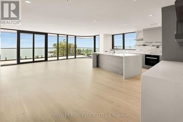 Fort Erie (Crystal Beach) condo for rent - A spacious kitchen with a view of the water.