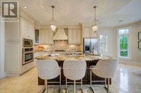Richmond Hill (Oak Ridges Lake Wilcox) apartment for rent - A modern kitchen with a center island and four chairs.