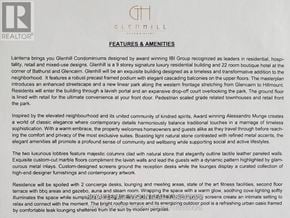 Toronto (Englemount-Lawrence) condo for rent - A flyer for Glenmill Condominiums highlighting its features and amenities.