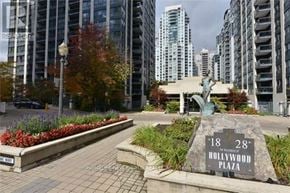 Toronto (Willowdale East) condo for rent - A sign in front of a building that says Hollywood Plaza.