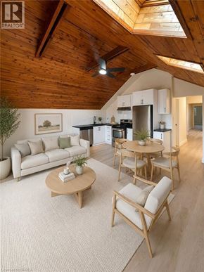 Hamilton apartment for rent - A living room with a couch, chairs, and a coffee table.