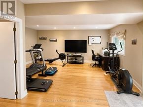 Mississauga (Port Credit) apartment for rent - A spacious home gym with a variety of exercise equipment.