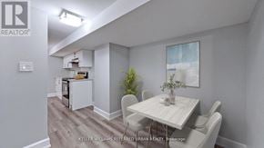 Toronto (Dufferin Grove) apartment for rent - A dining room with a table set for four.