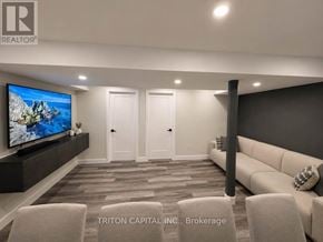 Vaughan (Kleinburg) apartment for rent - A living room with a flat screen TV mounted on the wall.