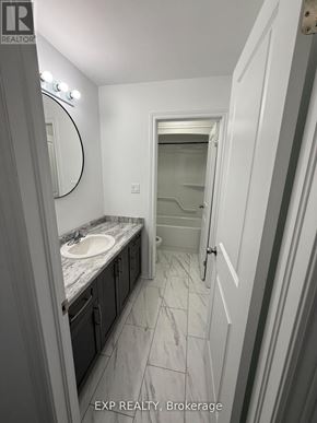 Welland (N. Welland) apartment for rent - A bathroom with a sink, mirror, and a shower.