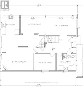 Mississauga (East Credit) apartment for rent - A floor plan of an apartment with labeled rooms such as "EX. KITCHEN", "EX. DINING ROOM", and "EX. FAMILY ROOM".