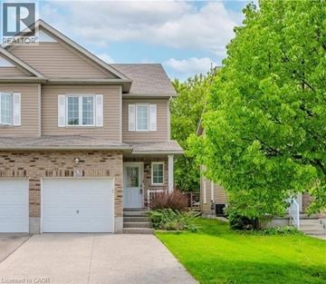 Kitchener apartment for rent - A house with a brown roof and a white garage door.