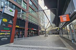 Toronto (Waterfront Communities) condo for rent - A street view of a shopping area with various stores including a Chaska food store.