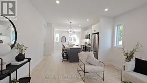 London North (North C) townhouse for rent - A modern living room with a black and white color scheme.