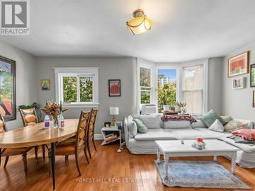 Toronto (Dovercourt-Wallace Emerson-Junction) apartment for rent - A well-lit living room with a dining table and chairs.