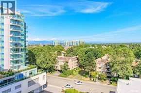 Richmond apartment for rent - A realtor's image of a residential area with a view of the city in the distance.