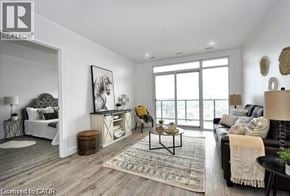 Cambridge condo for rent - A well-lit living room with a large window, a sofa, and a coffee table.