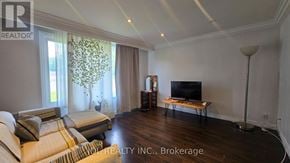 Markham (Grandview) apartment for rent - A living room with a couch, a television, and a plant.