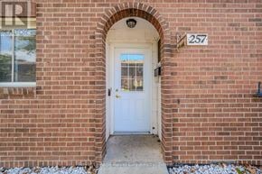 Guelph (Junction/Onward Willow) townhouse for rent - A white door with a number 257 above it.