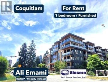 Coquitlam apartment for rent - A real estate advertisement for a furnished 1 bedroom apartment for rent.