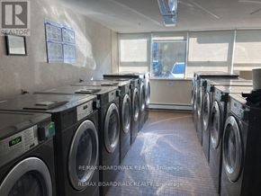 Ottawa condo for rent - A laundromat with rows of washing machines.