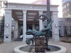 Toronto (Newtonbrook West) condo for rent - A sculpture of a bird is in front of the Meridian Residence building.