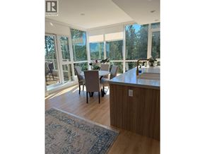 North Vancouver apartment for rent - A kitchen with a table and chairs in front of a window.