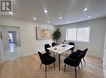 London South (South F) apartment for rent - A dining room with a white table and black chairs.