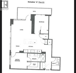 Vancouver apartment for rent - A black and white image of a floor plan for a home.